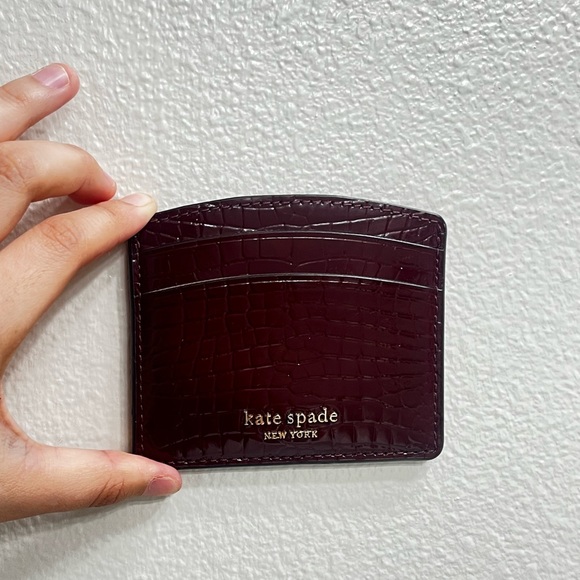 Burgundy Kate Spade Card Holder - Picture 1 of 3